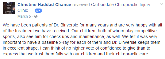  Carbondale Chiropractic Injury Clinic Testimonial