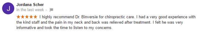 Carbondale Chiropractic Injury Clinic Testimonial