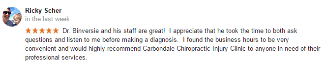 Carbondale Chiropractic Injury Clinic Testimonial