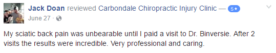  Carbondale Chiropractic Injury Clinic Testimonial