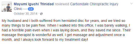  Carbondale Chiropractic Injury Clinic Testimonial